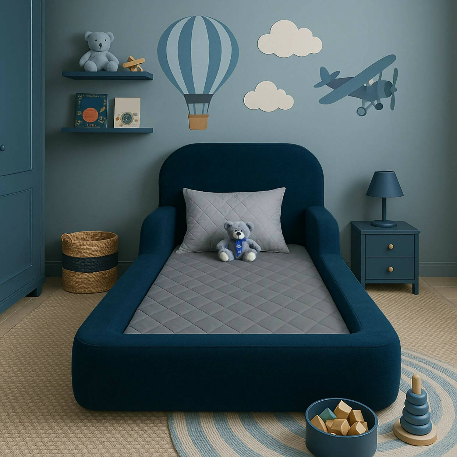 Cama Montessoriana Solteiro - Azul Marinho