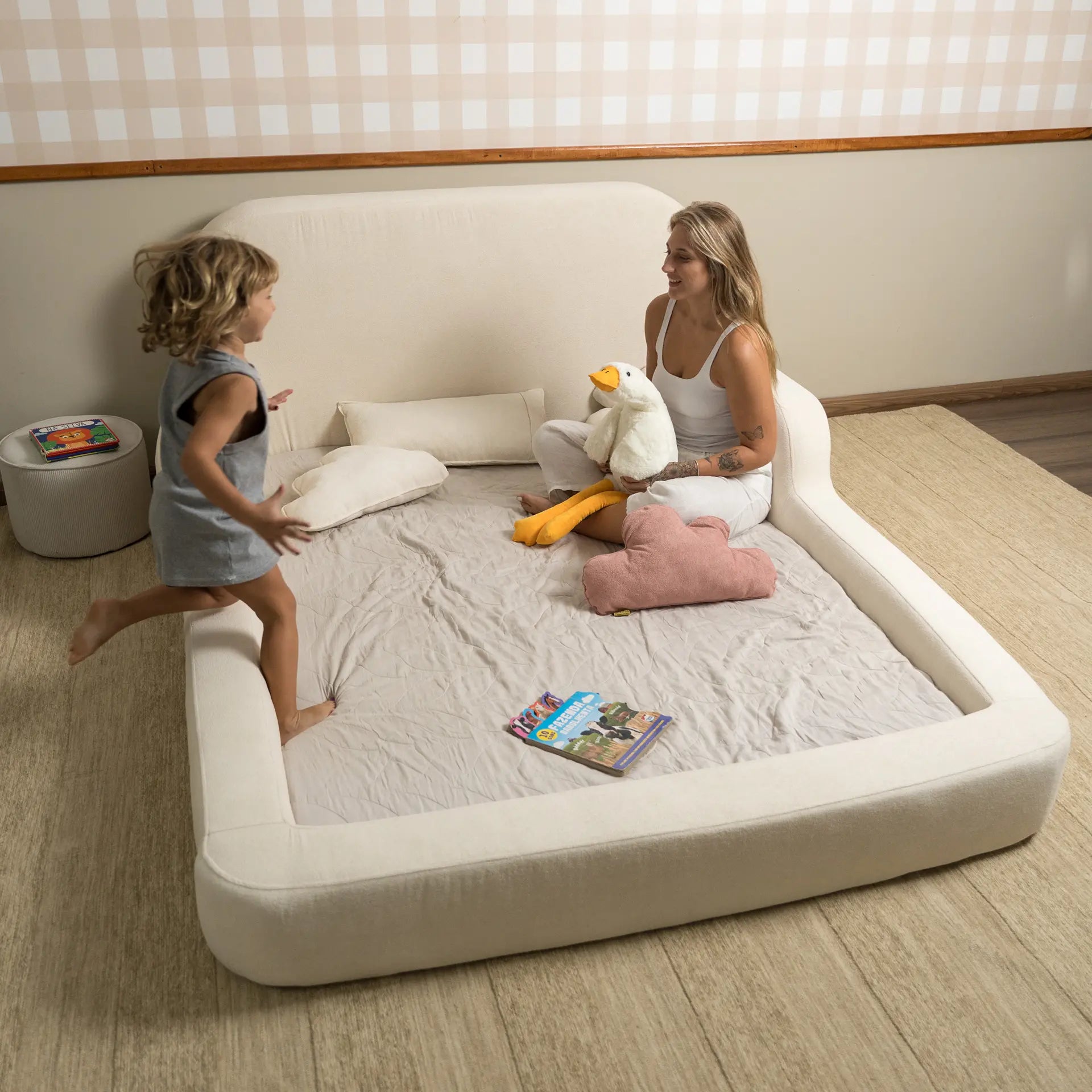 Cama Montessoriana Casal - Cinza | Little Duck
