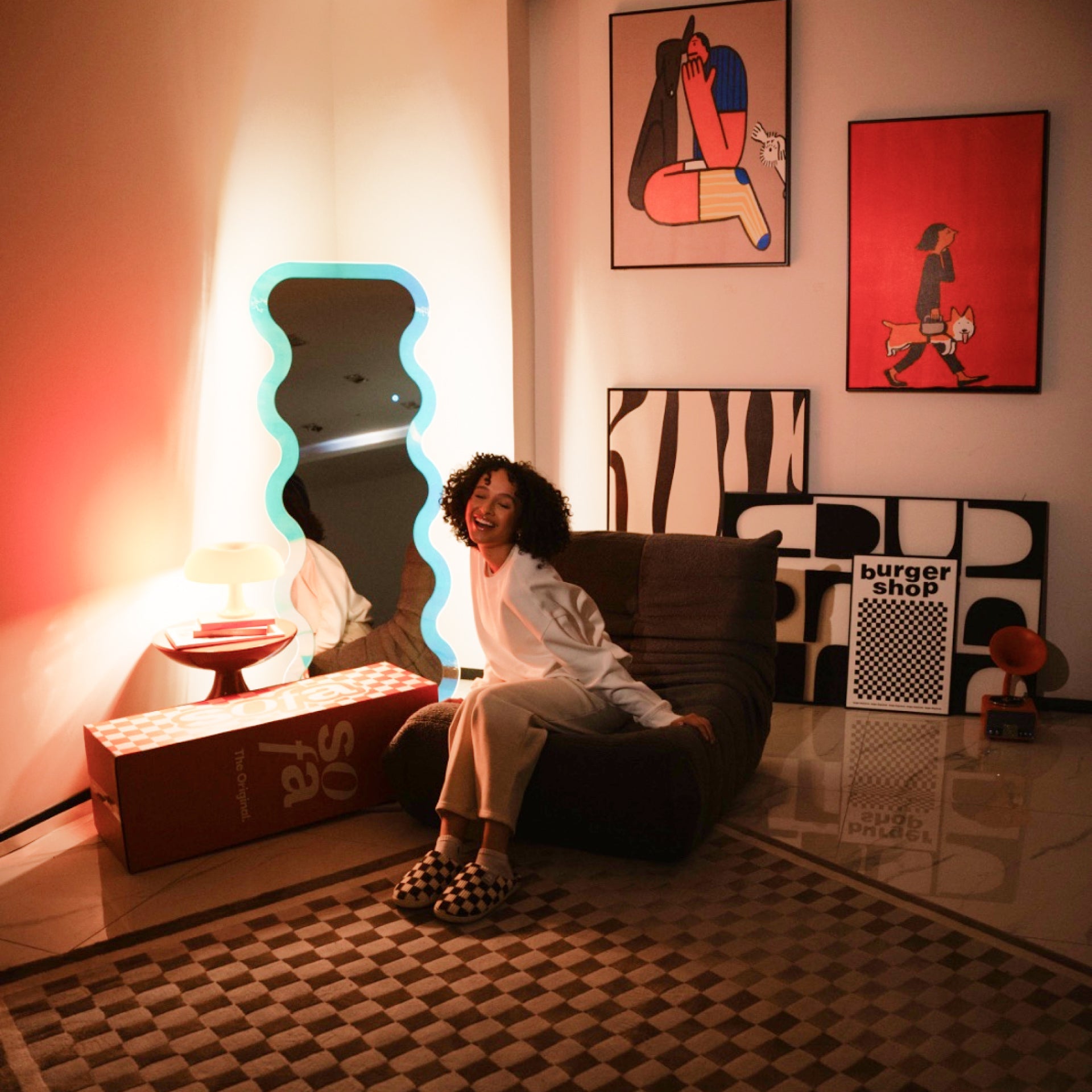 Poltrona Design 1973 Verde 2 unidades Sofá na Caixa