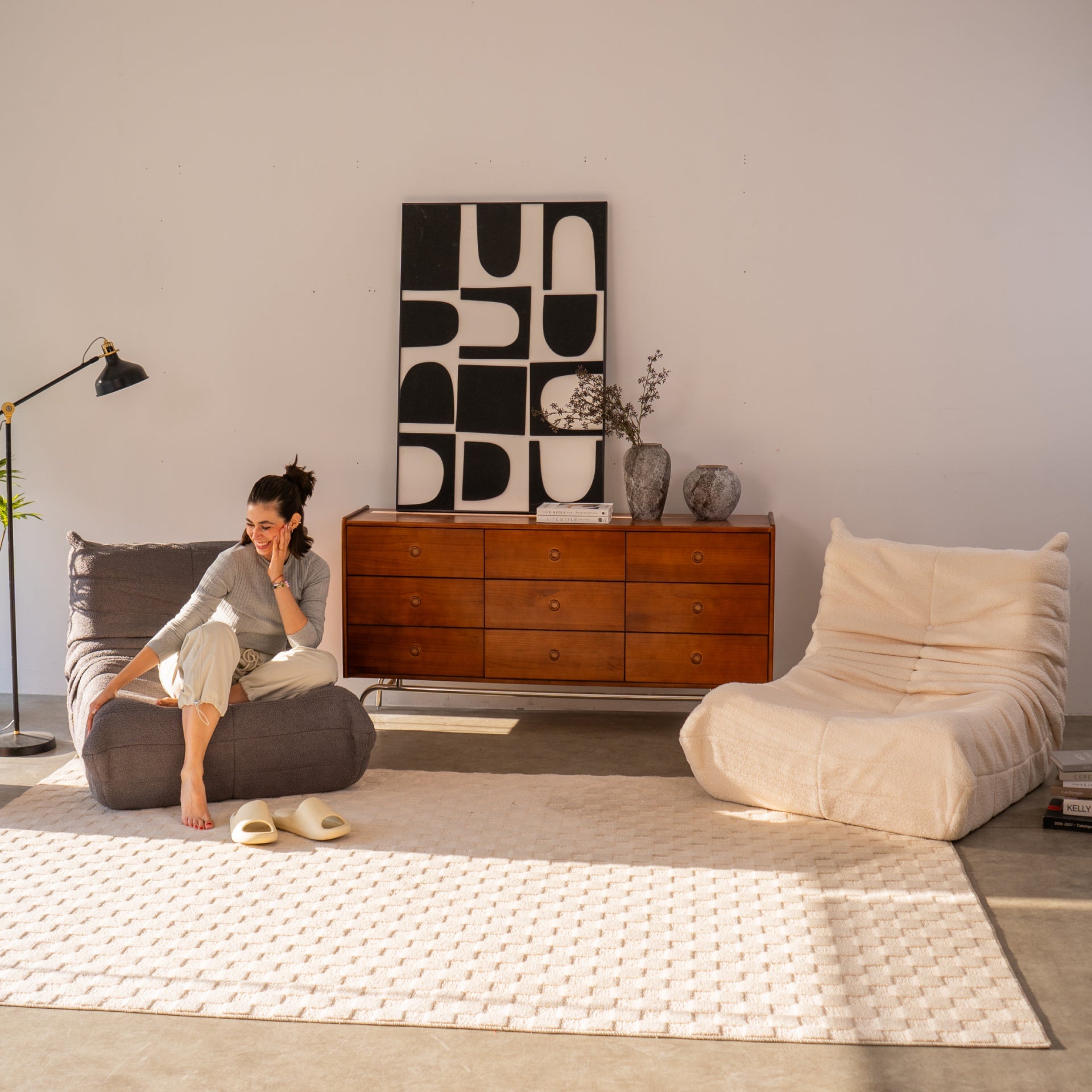 Poltrona Design 1973 Verde 2 unidades Sofá na Caixa