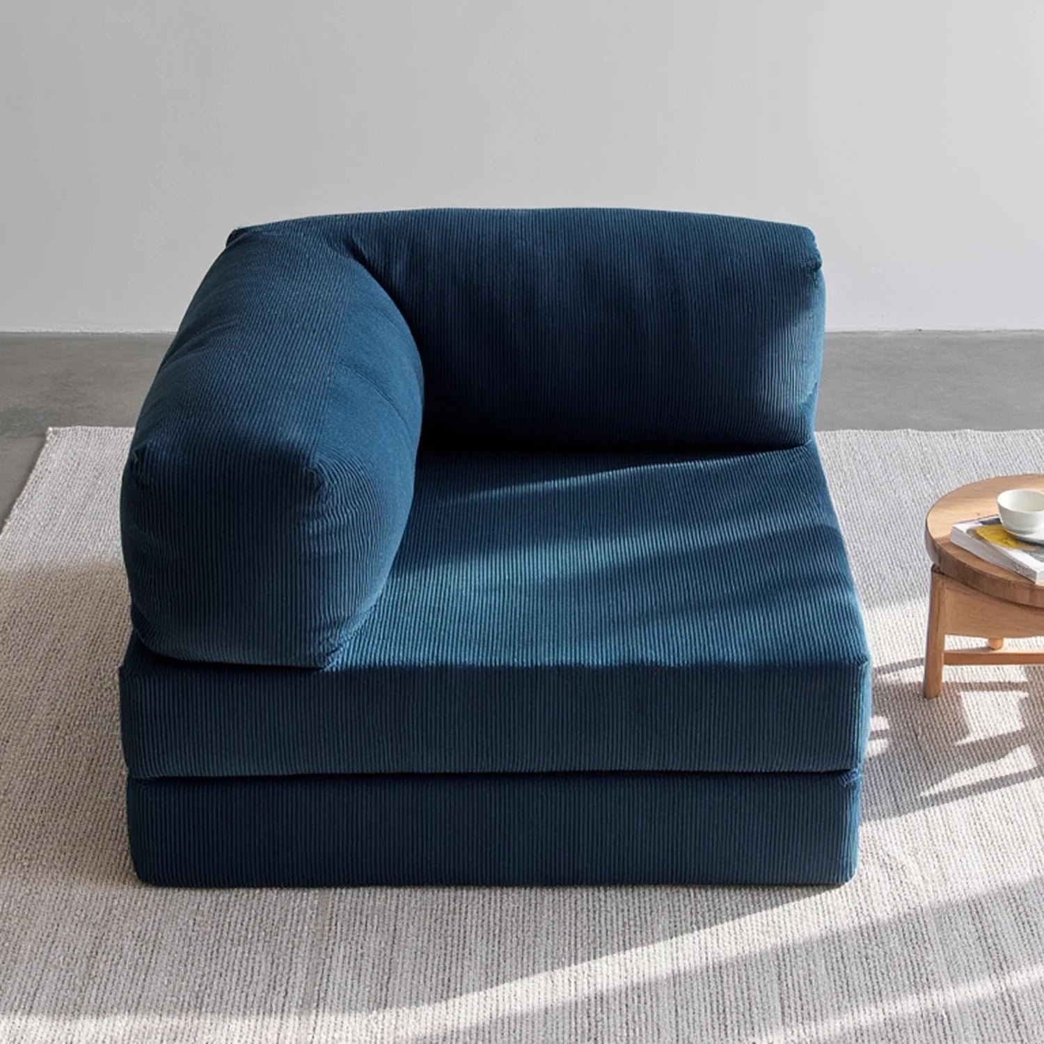 Poltrona do Sofá Cama Bloom Tecido Boucle Azul Marinho - Sofá na Caixa