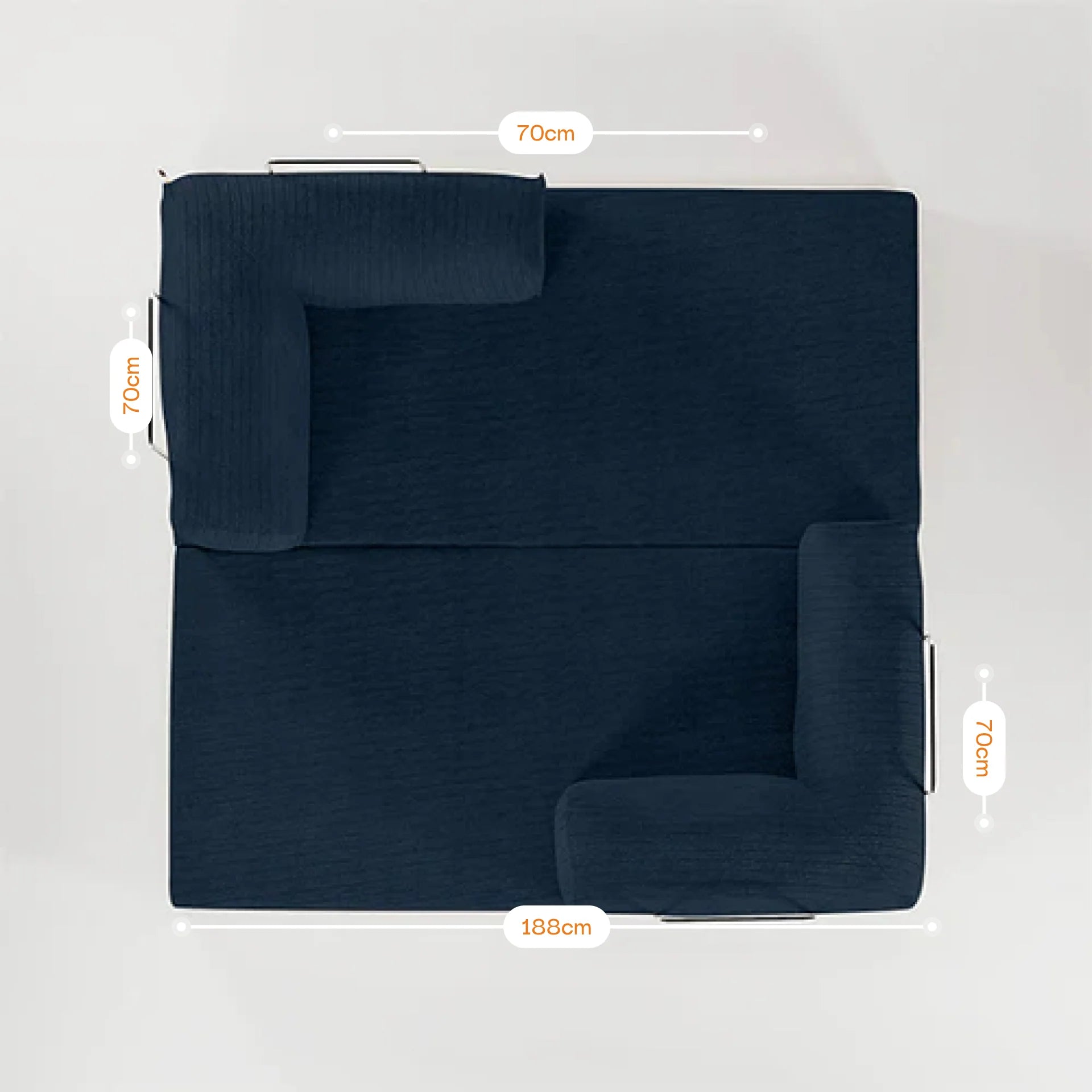 Sofá Cama Bloom Tecido Boucle Azul Marinho - Sofá na Caixa