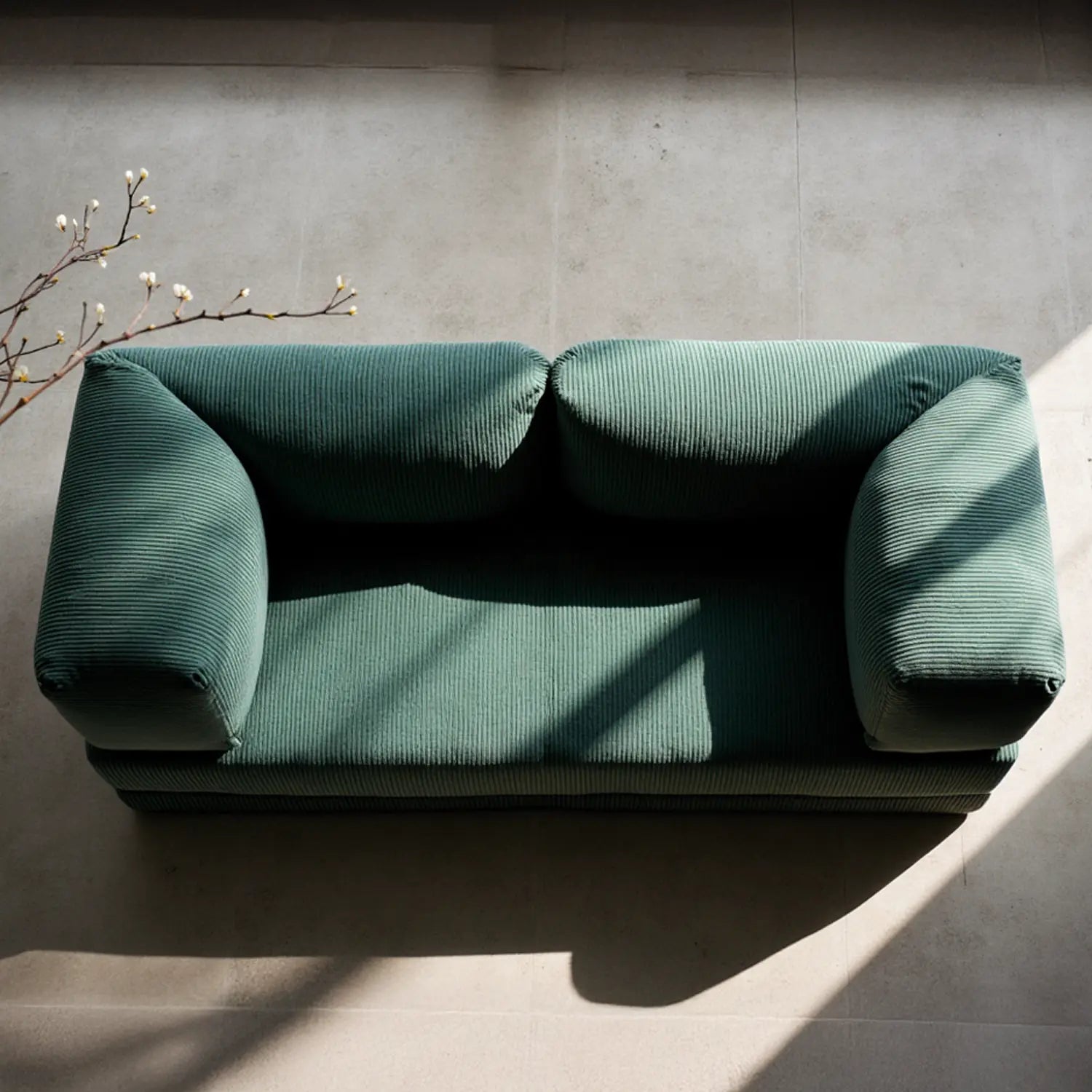 Sofá Cama Bloom Tecido Boucle Verde Musgo - Sofá na Caixa