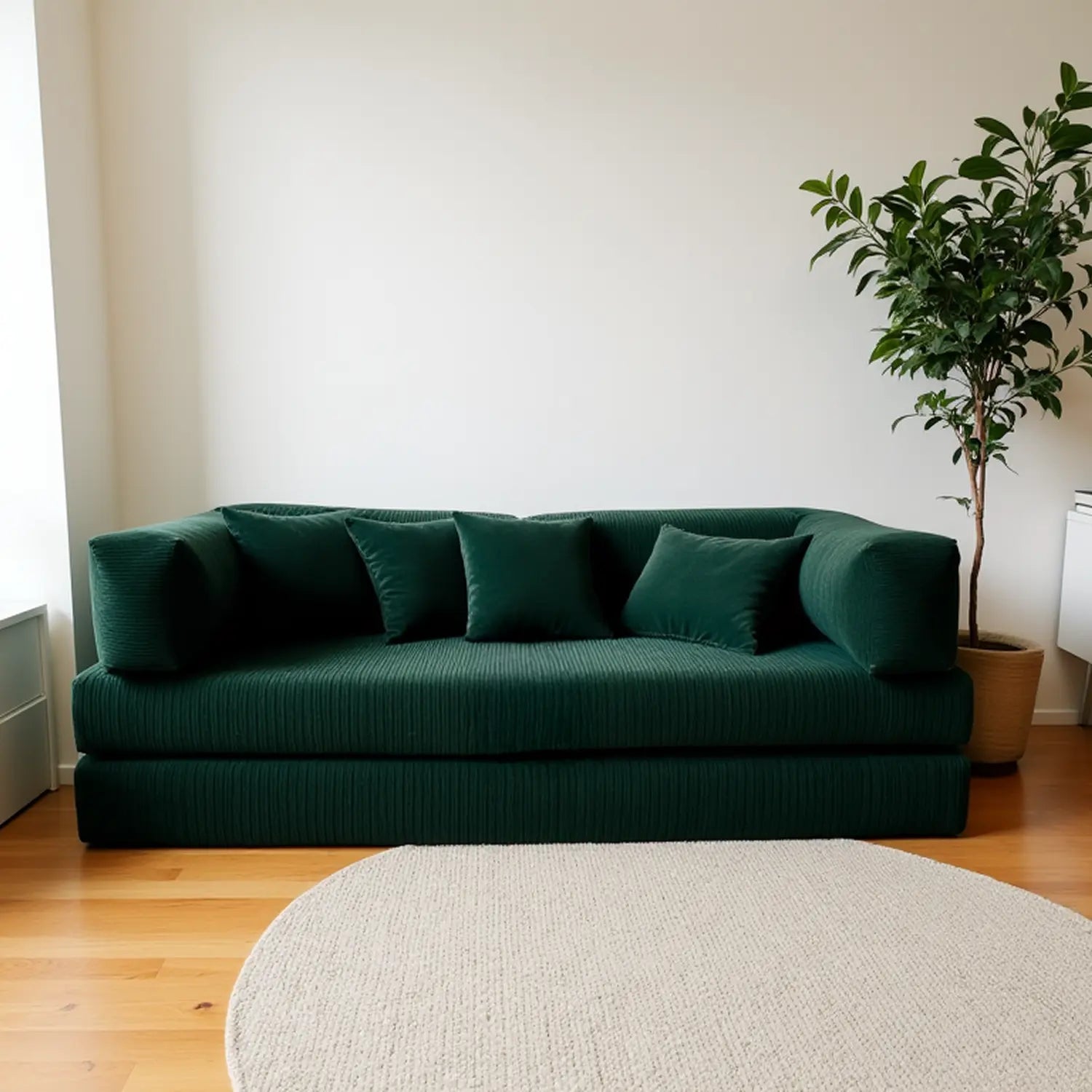 Sofá Cama Bloom Tecido Boucle Verde Musgo - Sofá na Caixa