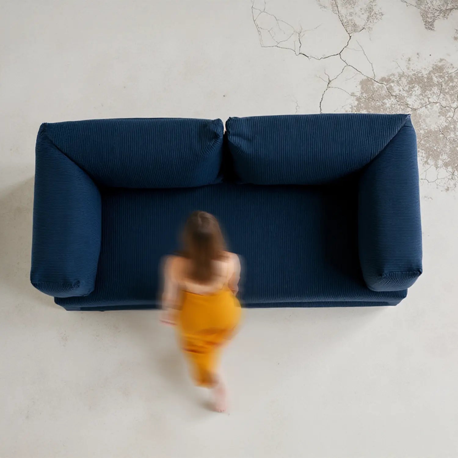 Sofá Cama Bloom Tecido Boucle Azul Marinho - Sofá na Caixa