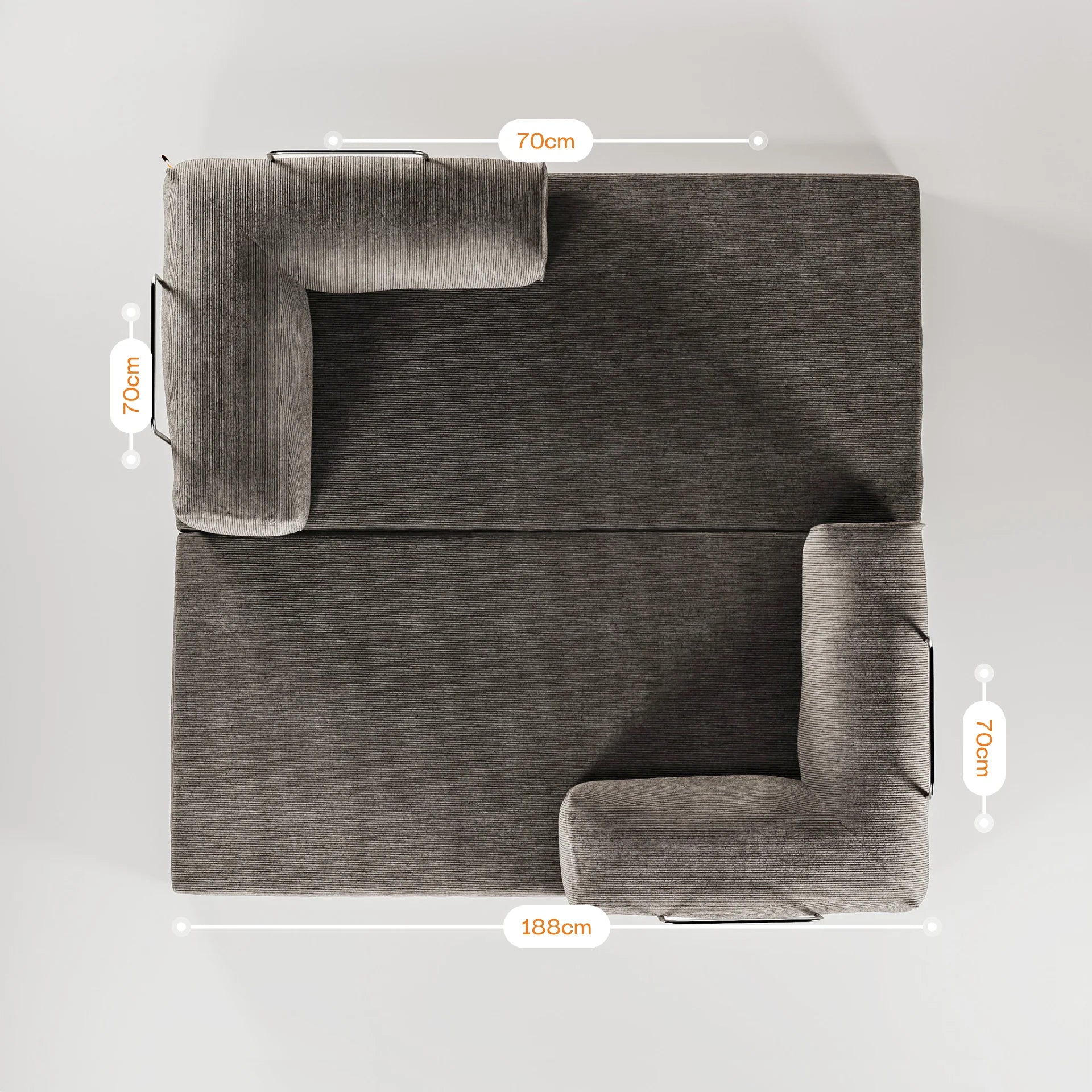 Sofá Cama Bloom Tecido Boucle Cinza - Sofá na Caixa