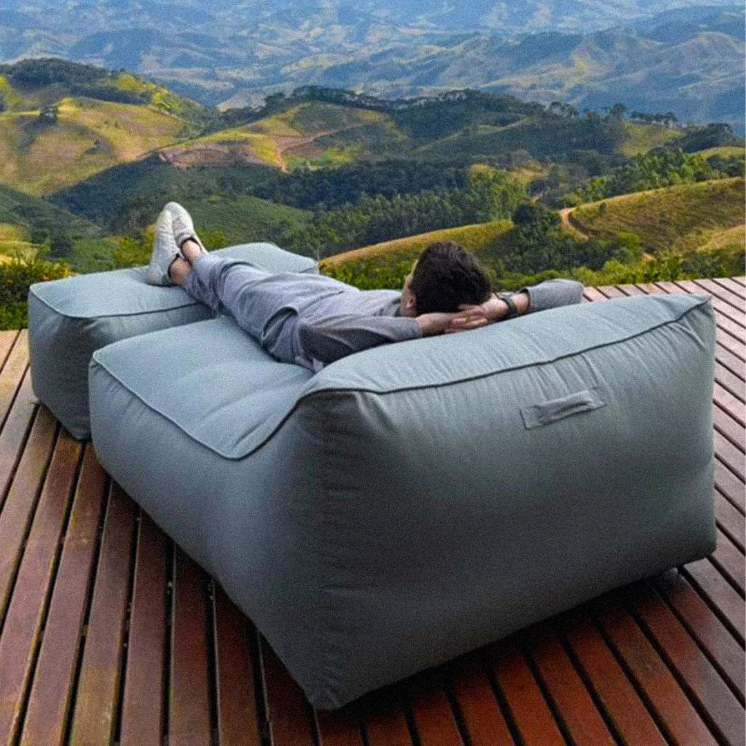 Espreguiçadeira Casal Duo, Puff de Jardim