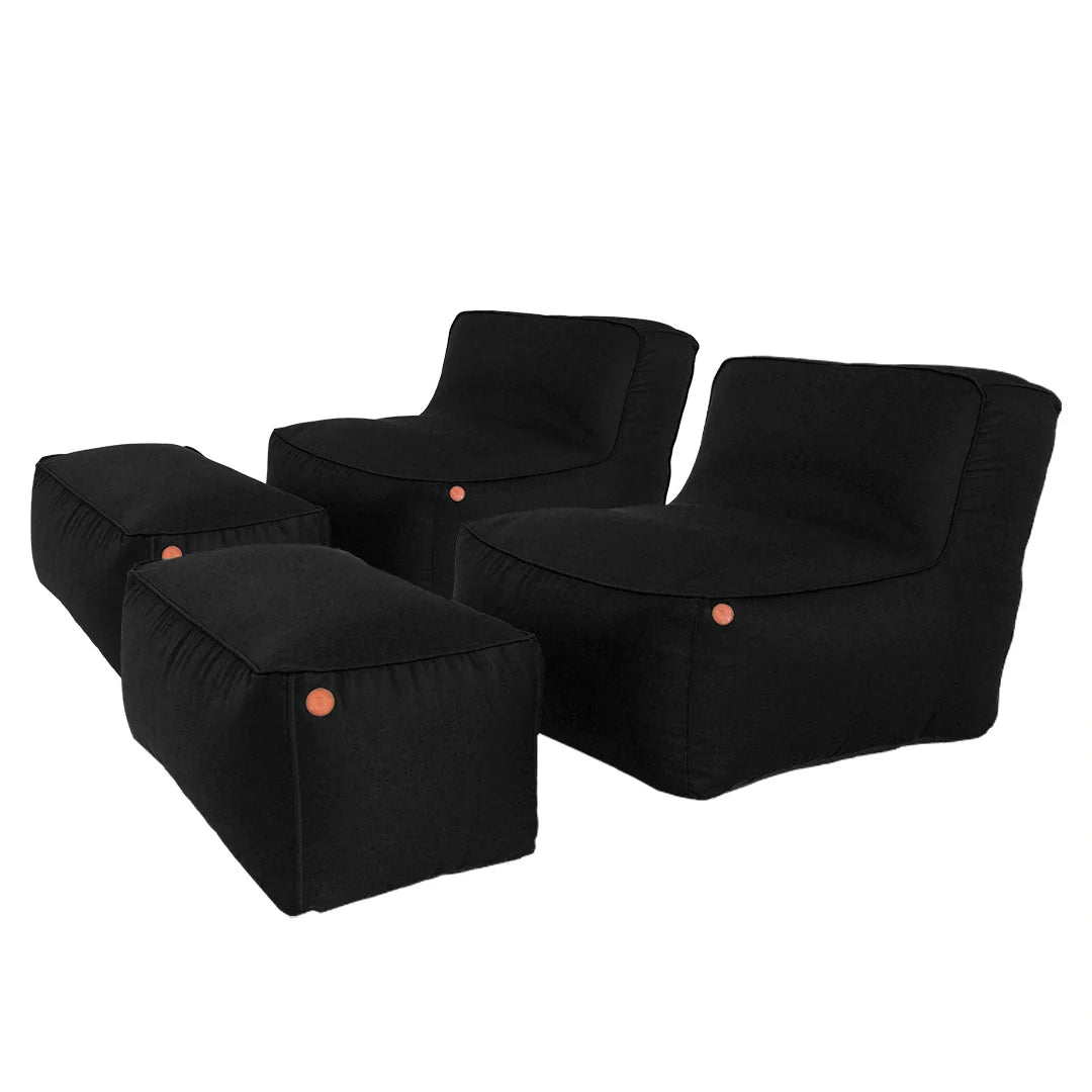 Kit 2 Puffs Poltrona Joy + 2 Apoios - Eco Flame Garden