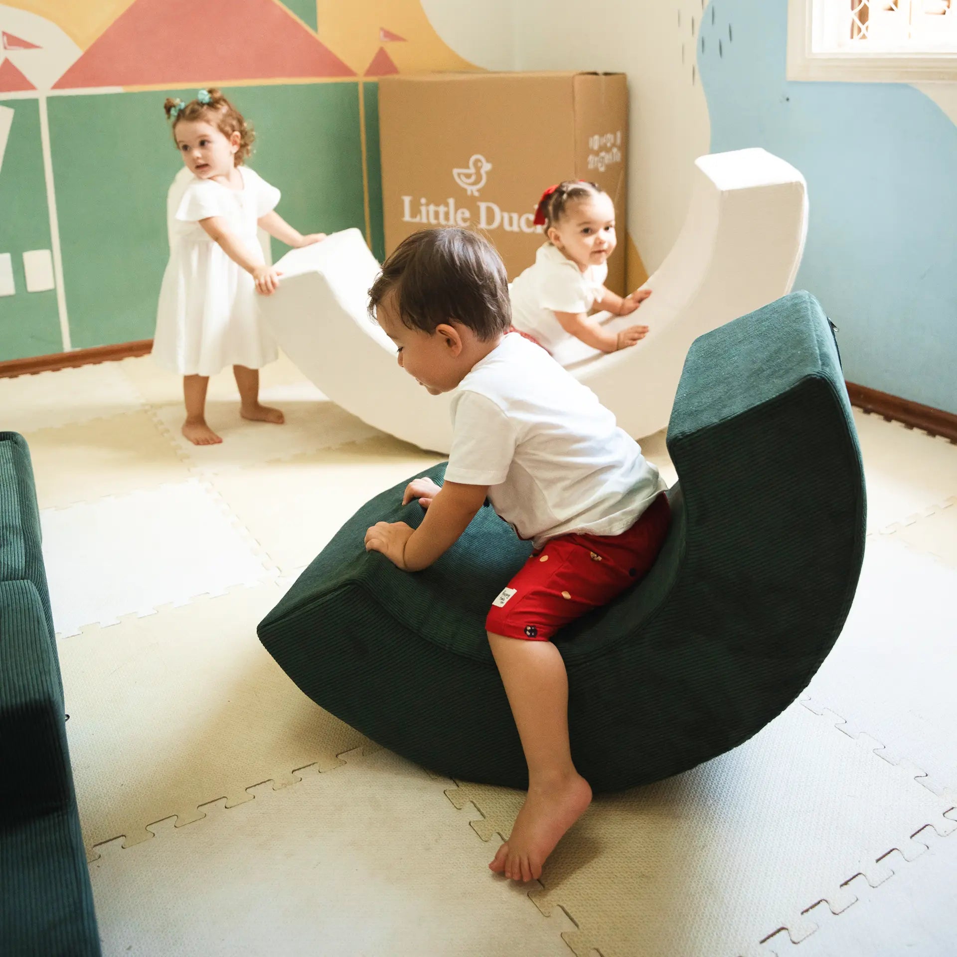 Play Arco-Íris Linho | Verde | Marrom - Little Duck