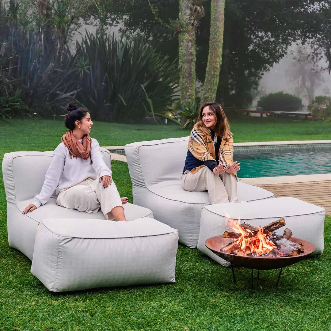 Kit 2 Puffs Joy + Lareira Externa 80cm