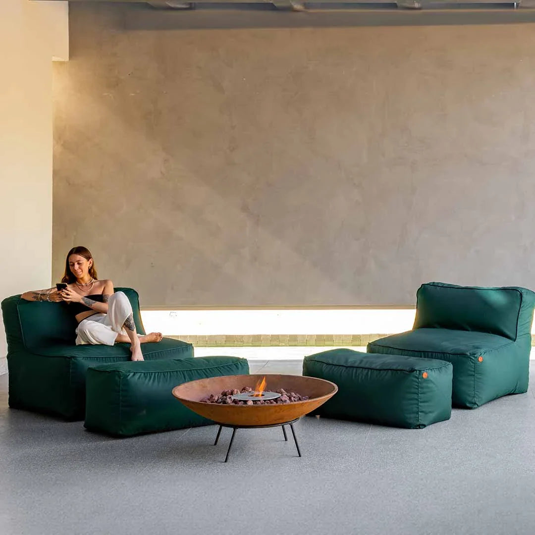 Kit 2 Puffs Joy + Lareira Externa 80cm