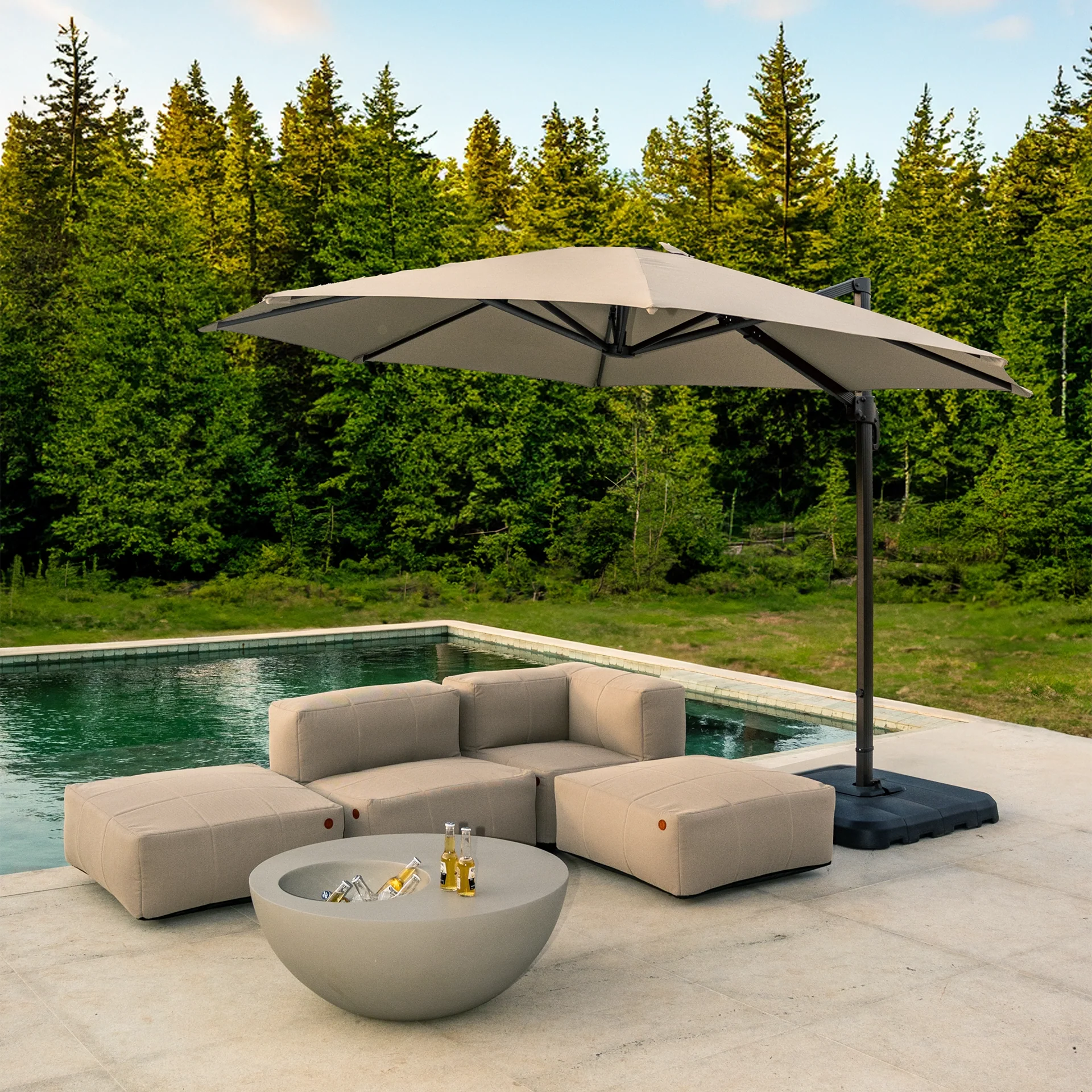 Kit 4 Puffs Puzz Modular + Champanheira + Ombrelone