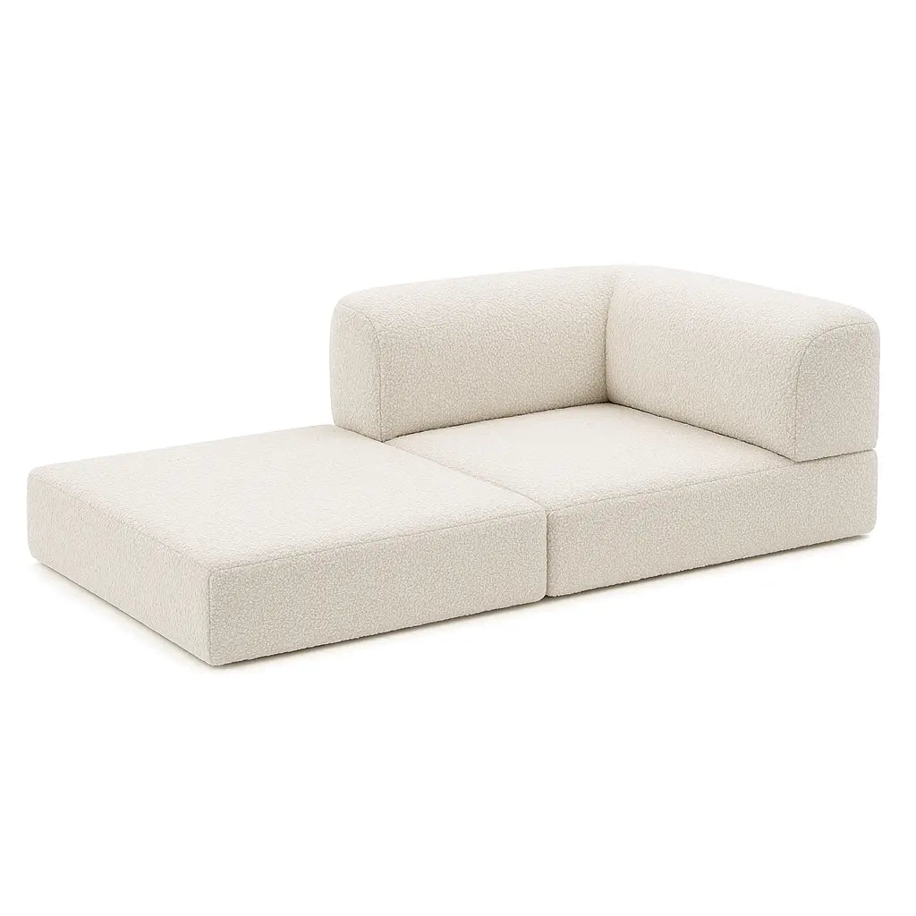 Sofá Cama Bloom - Sofá na Caixa + Poltrona Bloom Tecido Boucle Laranja