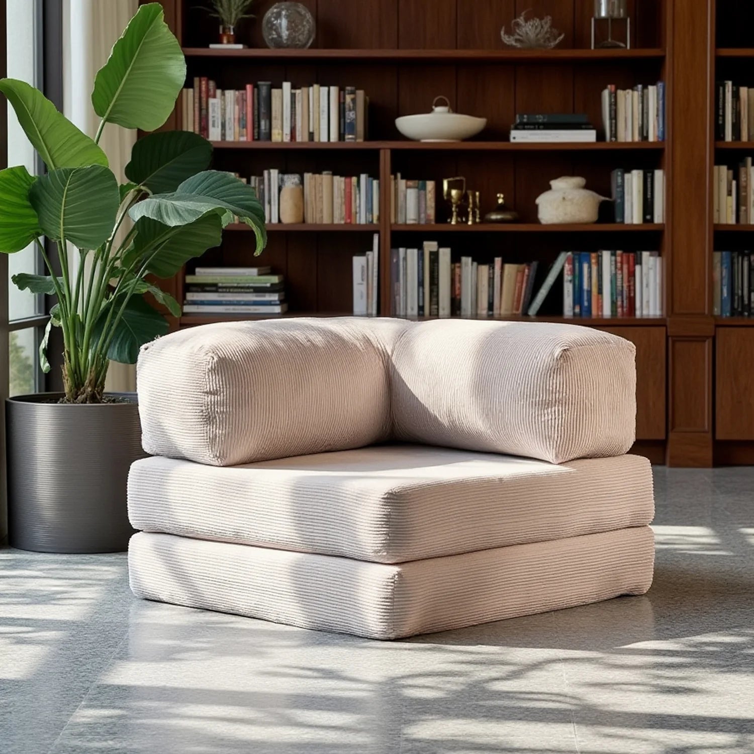 Sofá Cama Bloom - Sofá na Caixa + Poltrona Bloom Tecido Boucle Laranja