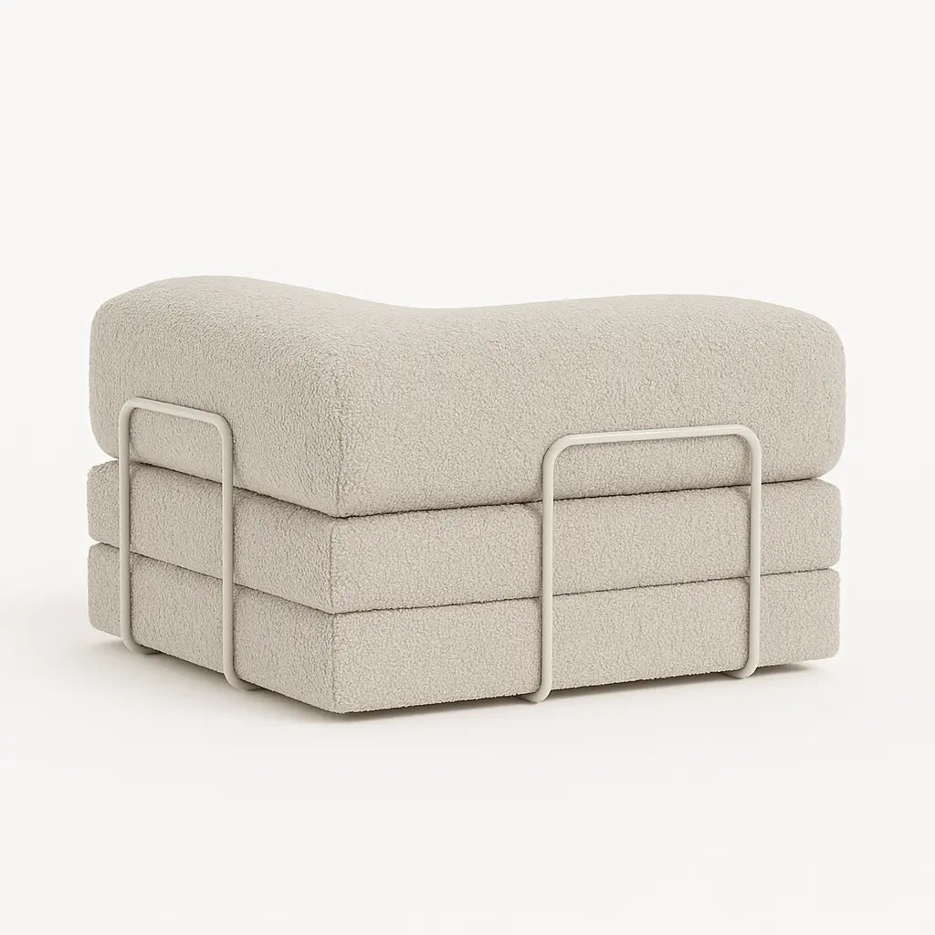 Sofá Cama Bloom - Sofá na Caixa + Poltrona Bloom Tecido Boucle Laranja