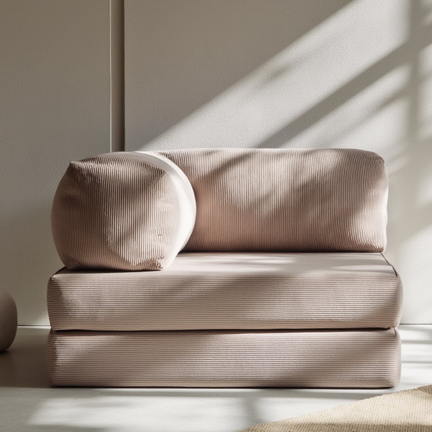 Sofá Cama Bloom - Sofá na Caixa + Poltrona Bloom Tecido Boucle Laranja