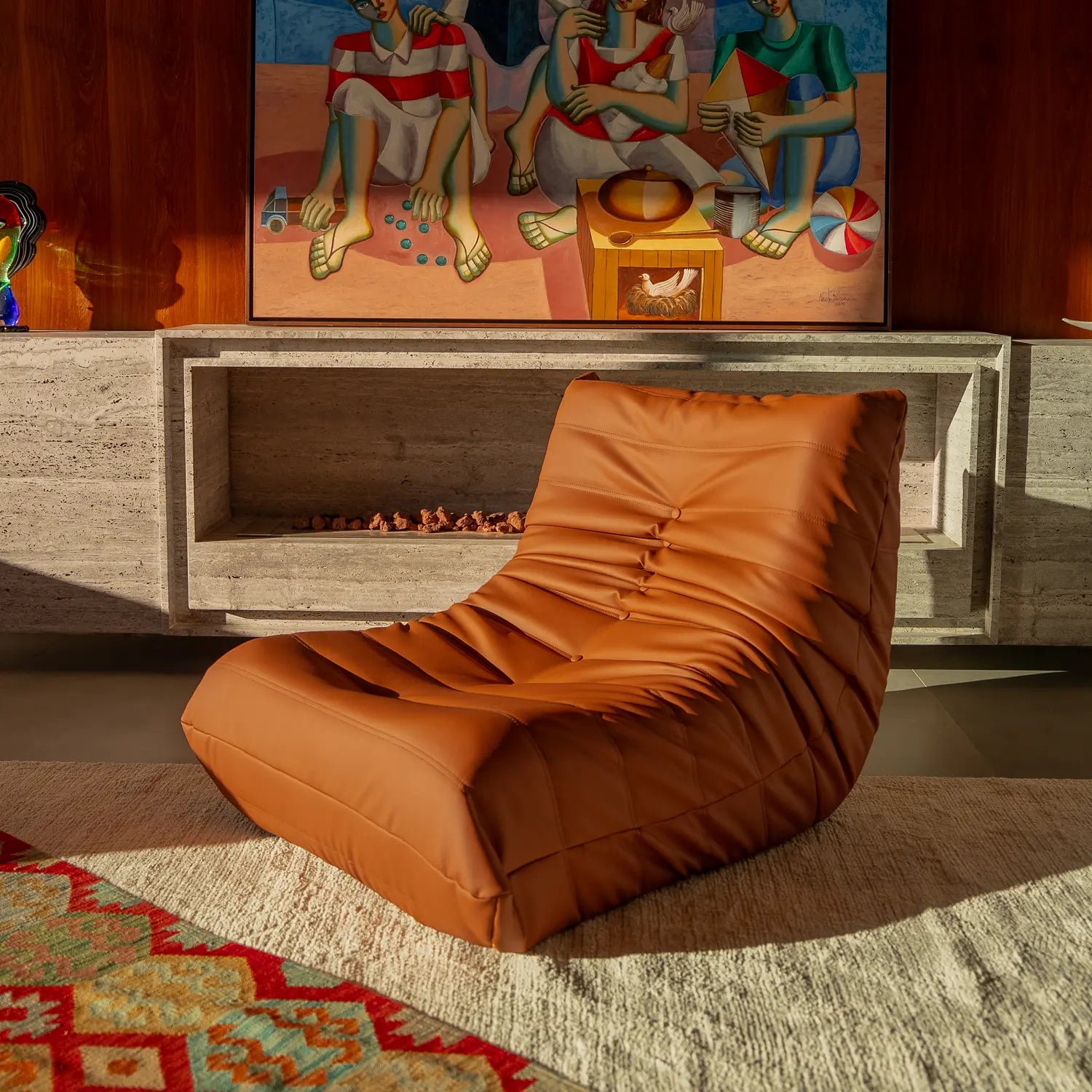 Poltrona Cozy - Corino Marrom