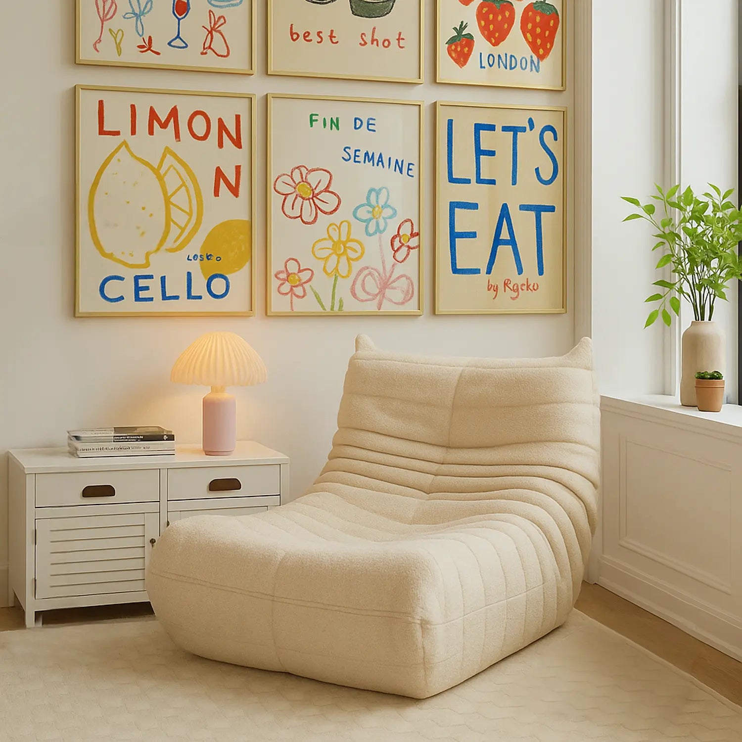 Poltrona Cozy - Bouclé Linho