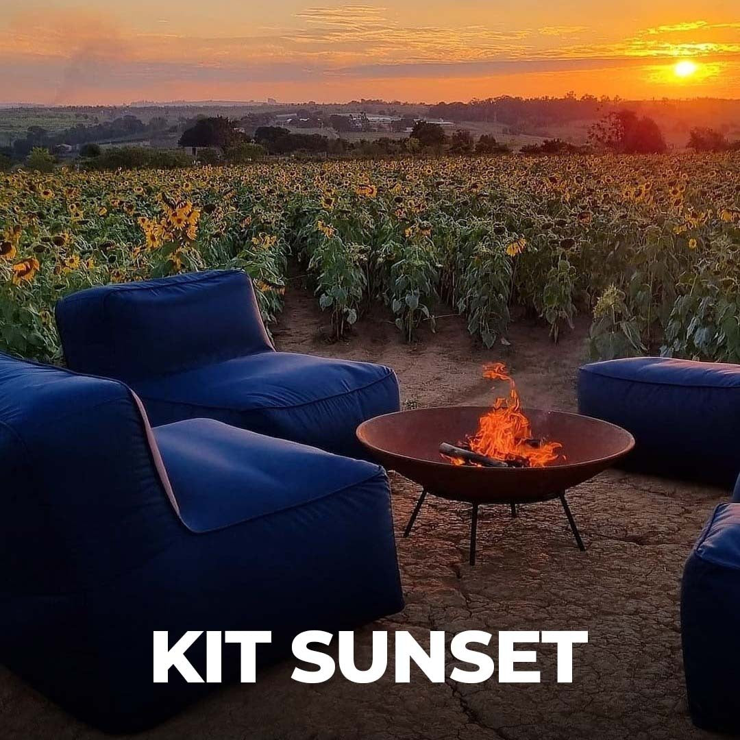 Kit 2 Puffs Joy + Lareira Externa 80cm