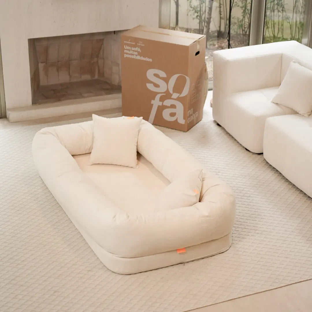 Puff Cama Pet Humana - Sofá na Caixa