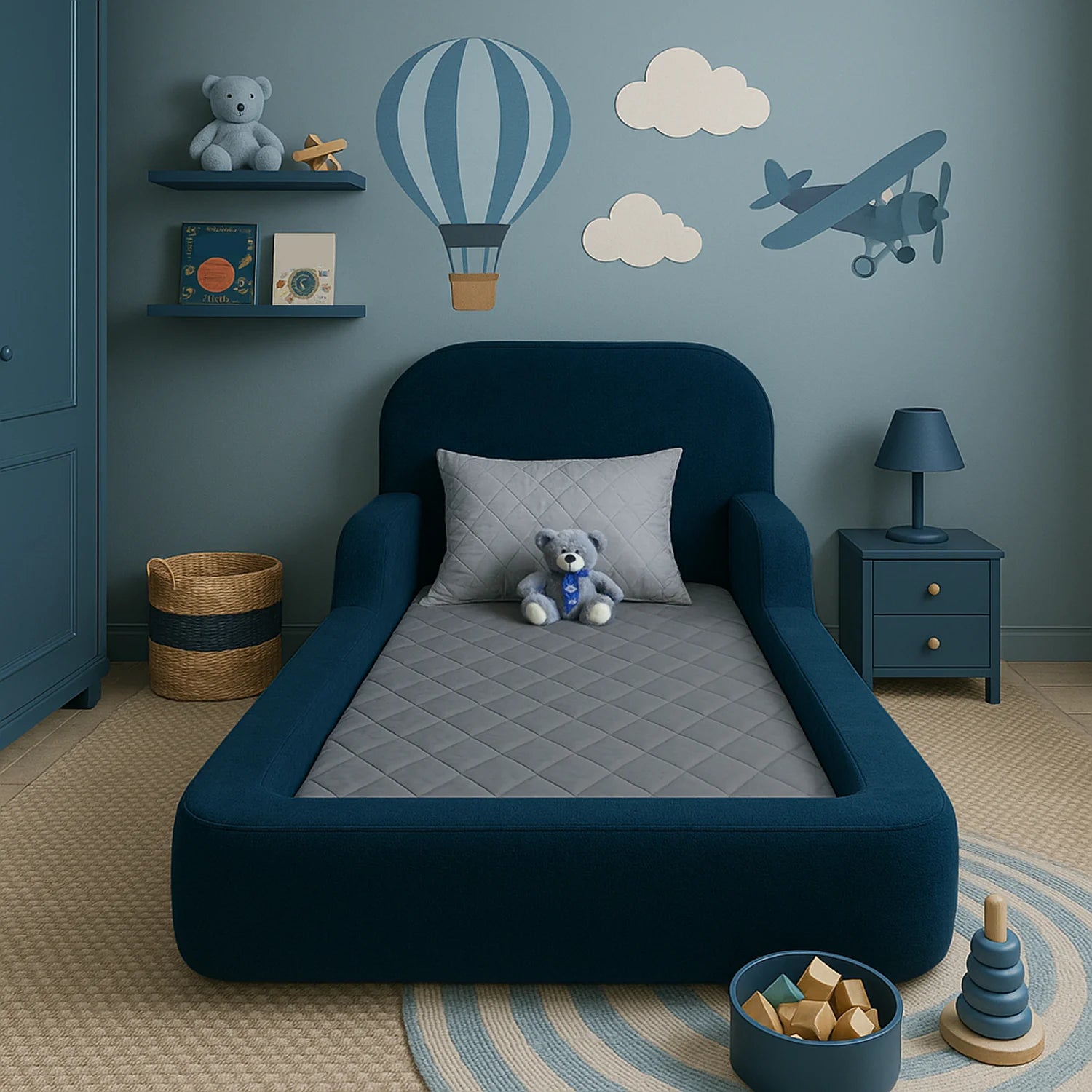 Cama Montessoriana Solteiro - Azul Marinho