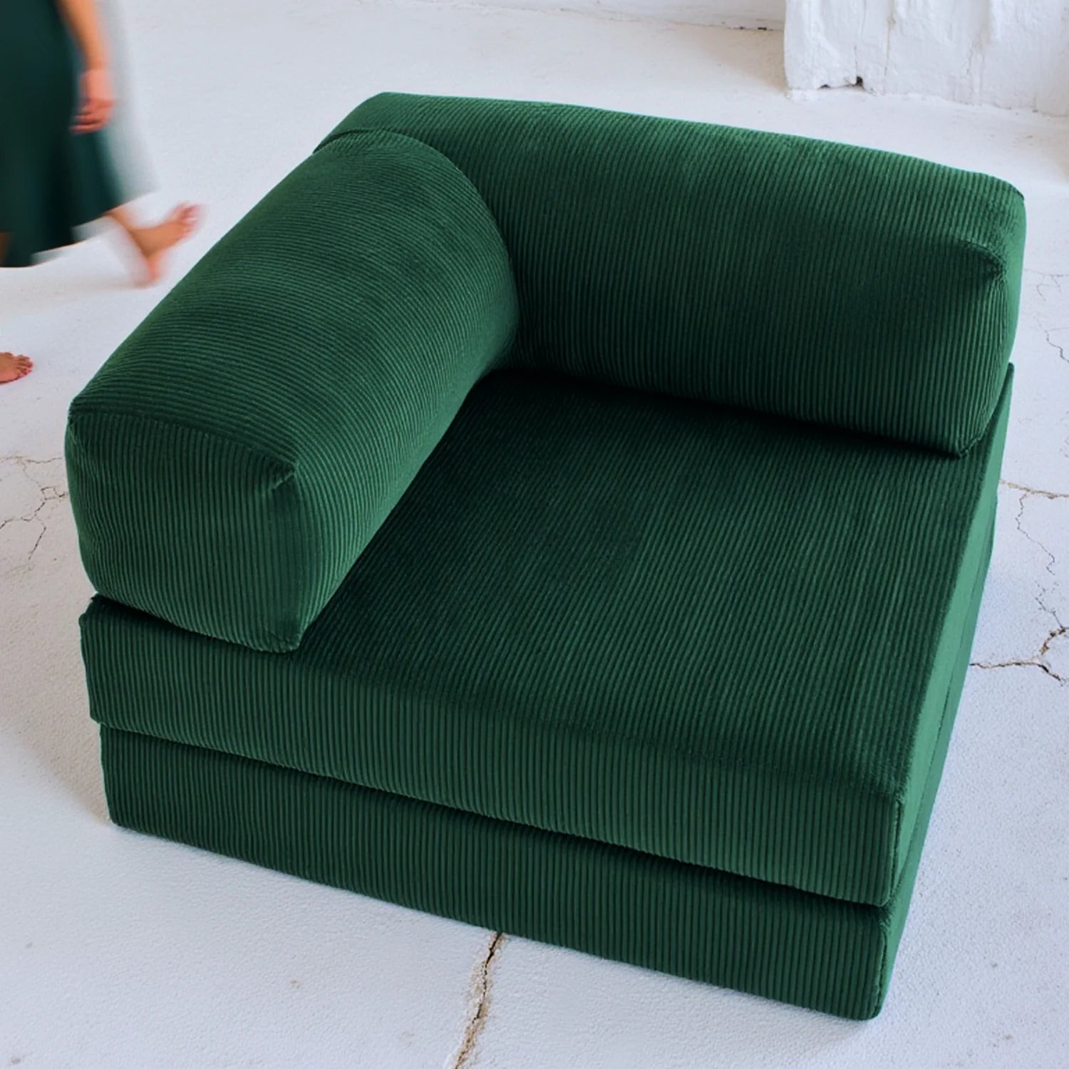 Poltrona do Sofá Cama Bloom Tecido Boucle Verde Musgo - Sofá na Caixa