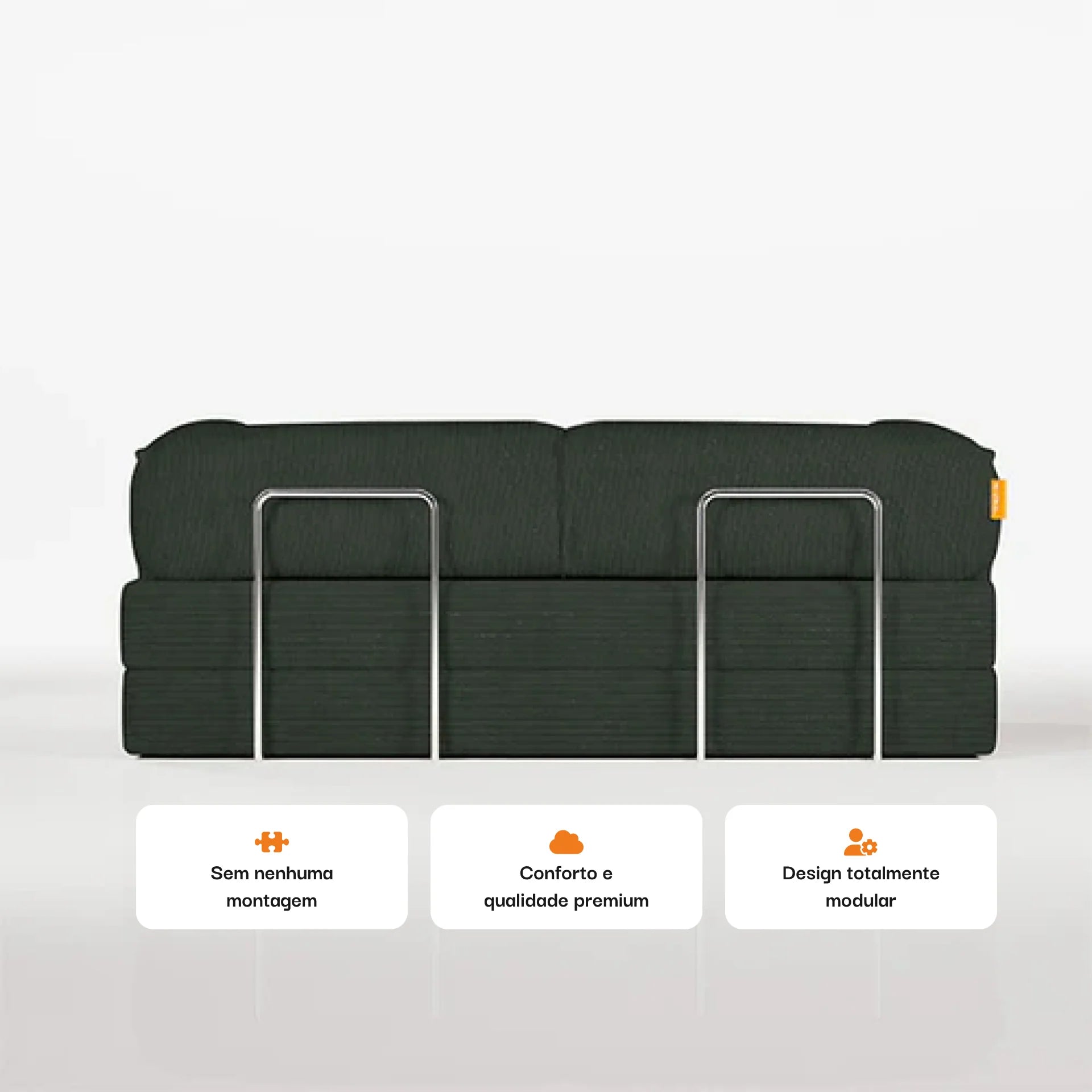 Sofá Cama Bloom Tecido Boucle Verde Musgo - Sofá na Caixa