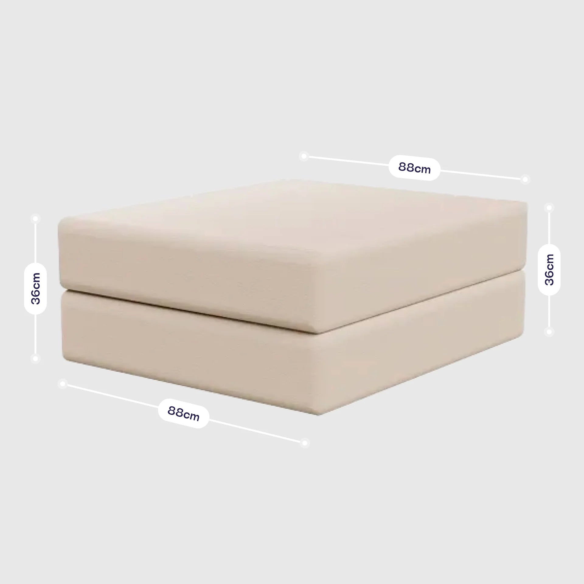 Chaise / Apoio de pé Sofá Cama Bloom Tecido Boucle Linho