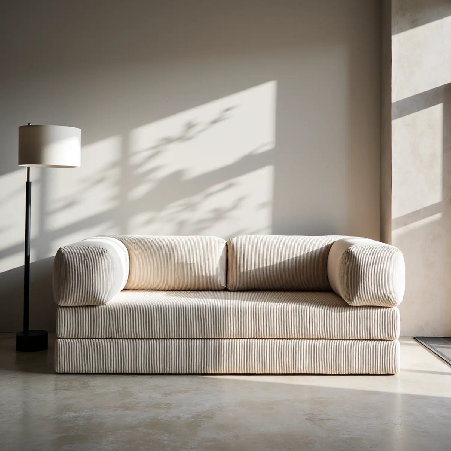 Sofá Cama Bloom - Sofá na Caixa + Poltrona Bloom Tecido Boucle Laranja