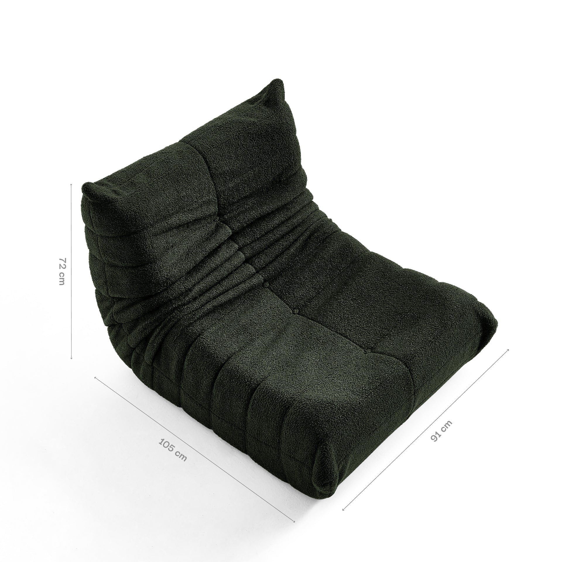 Poltrona Design 1973 Verde 1 unidade Sofá na Caixa