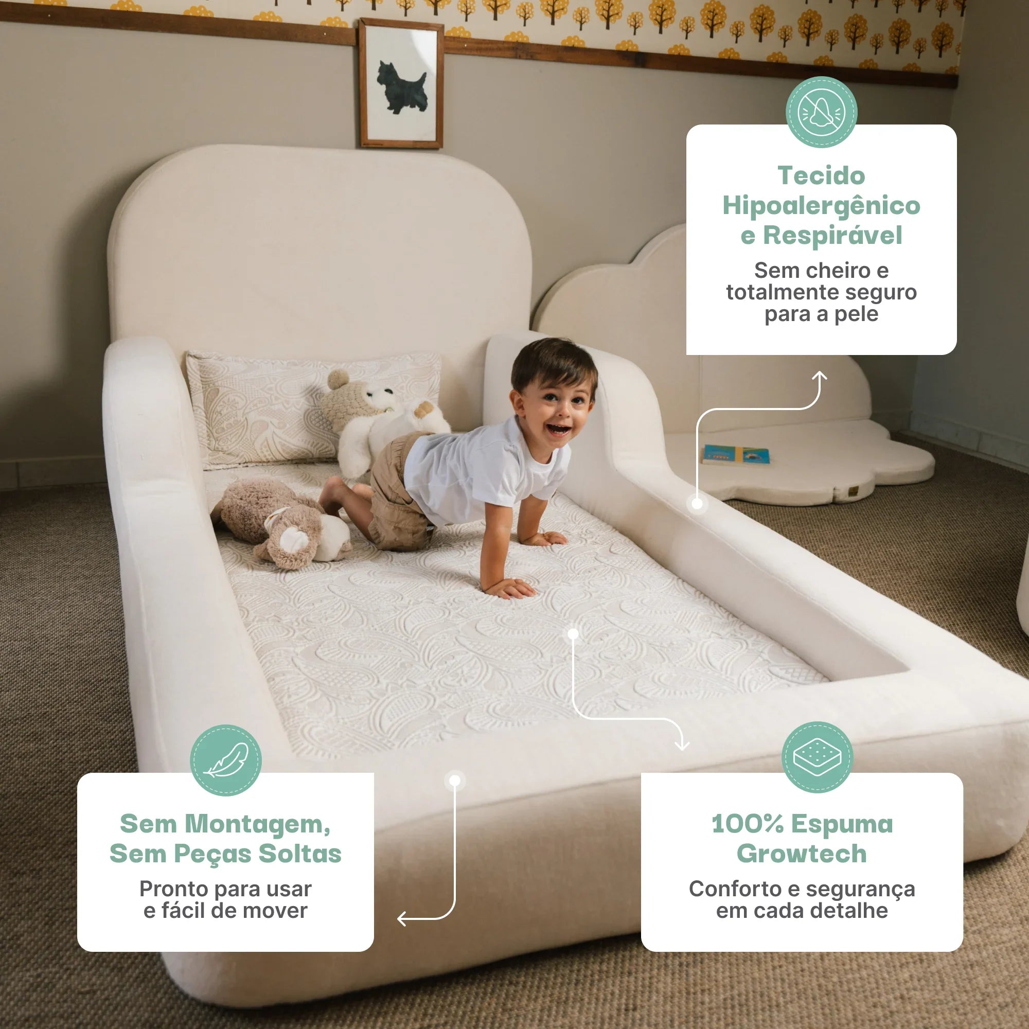 Cama Montessoriana Solteiro - Mostarda | Little Duck
