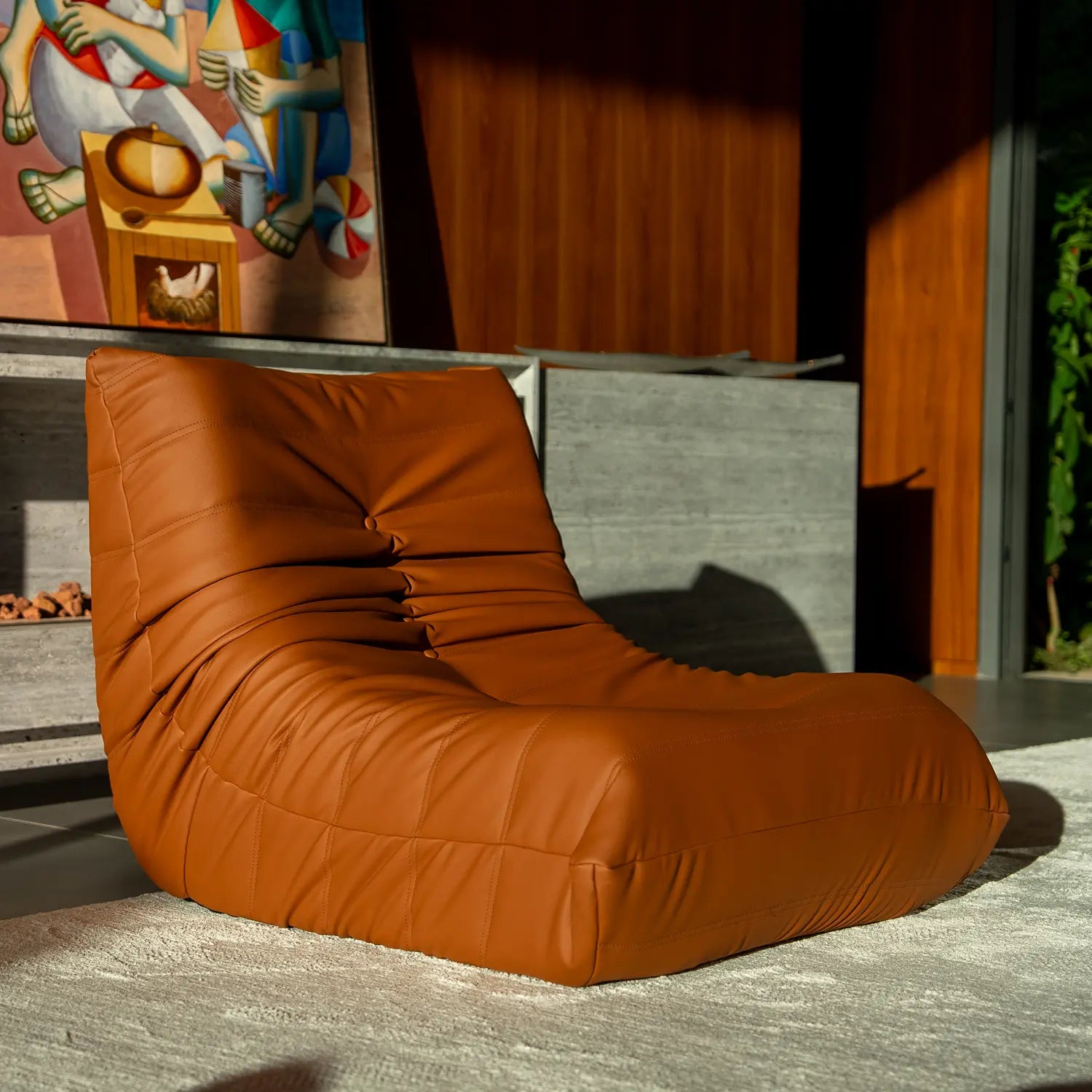 Poltrona Cozy - Corino Marrom