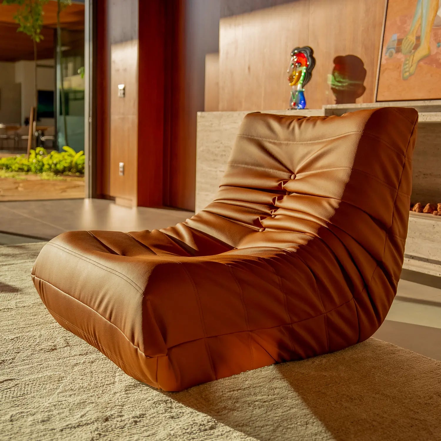 Poltrona Cozy - Corino Marrom